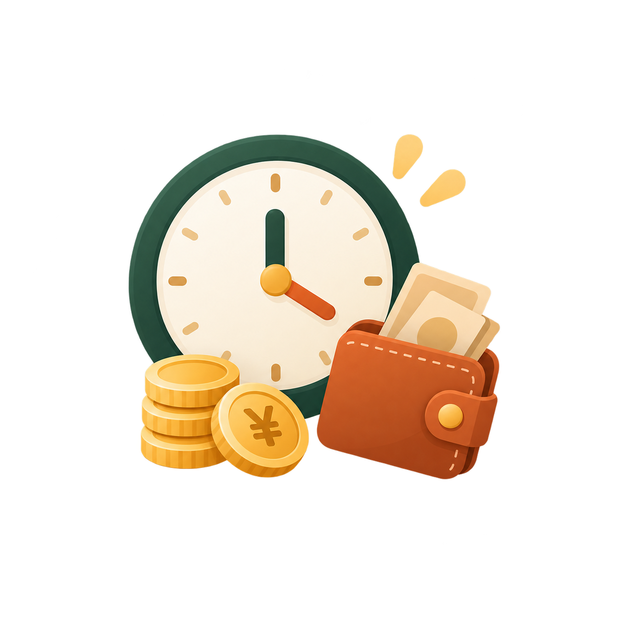 時間と月謝の負担に関するイラスト